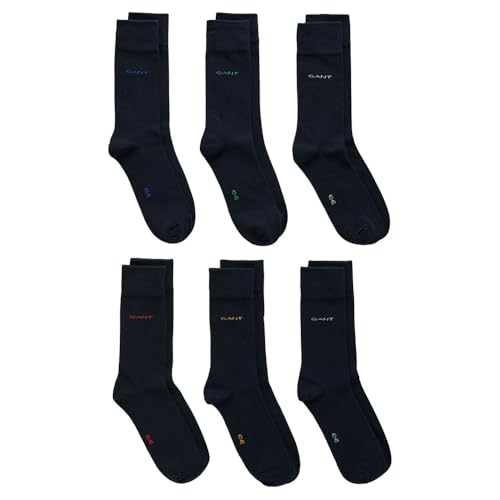 GANT Herren Soft Cotton 6-Pack Socken, Marine, 43-45 von GANT