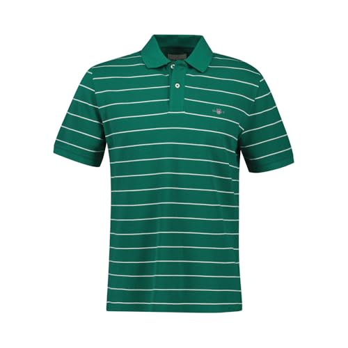 GANT Herren Striped SS Polo Polohemd, Butternut Green, L von GANT