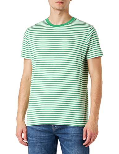 GANT Herren Striped T-Shirt MIT Streifen, MID Green, S von GANT