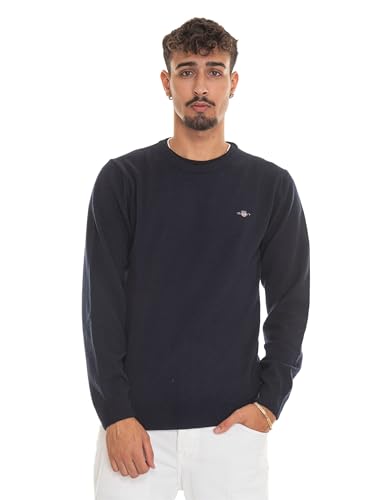 GANT Herren Superfeines Lammwoll-Sweatshirt, Blau, L von GANT