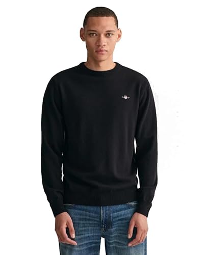 GANT Herren Superfine Lambswool C-Neck Pullover, Black, XXXL von GANT