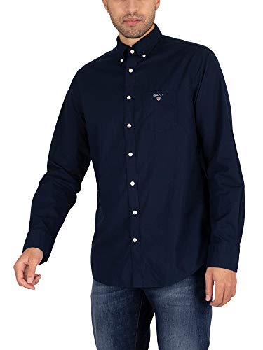 GANT Herren The Broadcloth REG BD Freizeithemd, Blau (Marine 410), Medium (Herstellergröße: M) von GANT