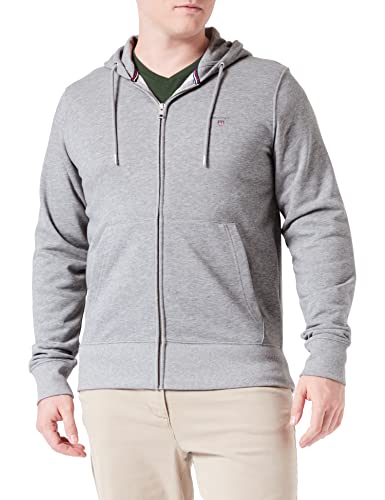 GANT Herren D1. The Full Zip Hoodie ORIGINAL Kapuzenpullover MIT REIßVERSCHLUSS, Grey Melange, L von GANT