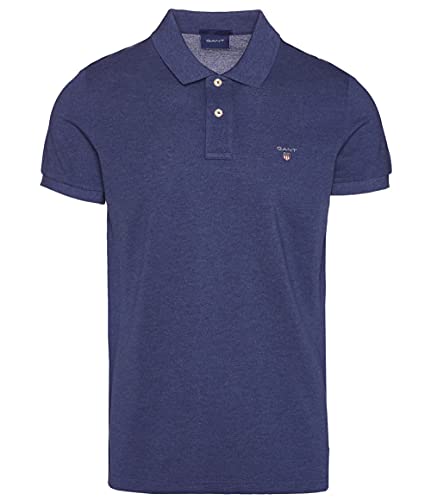 GANT Herren ORIGINAL Pique SS Rugger Poloshirt, Marine Melange, S von GANT