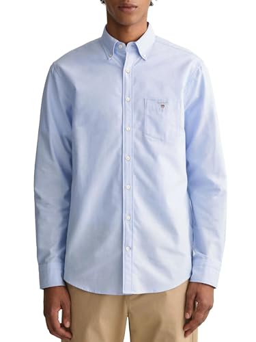 GANT Herren The Oxford Shirt Reg Bd Freizeithemd, Blau (Capri Blue 468), Small (Herstellergröße: S) von GANT