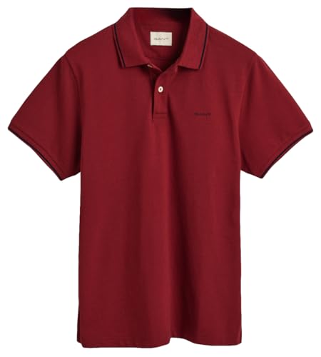 GANT Herren Tipping SS Pique Rugger Polohemd, PLUMPED RED, L von GANT