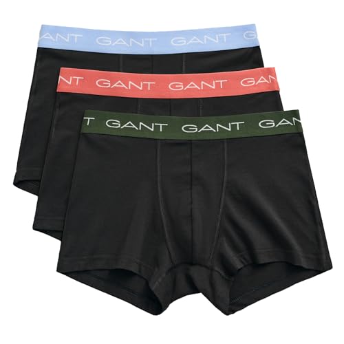 GANT Herren Trunk 3-Pack Boxershorts, Black, M von GANT