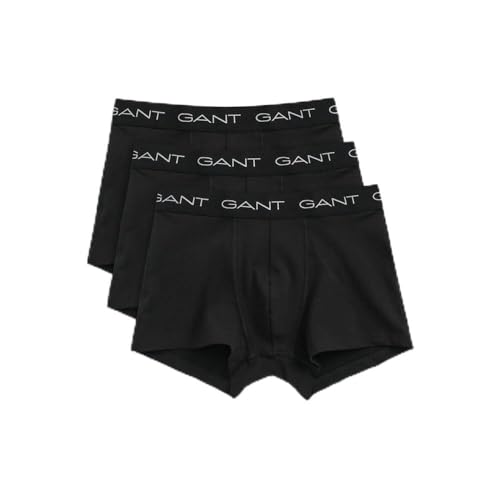 GANT Herren Trunk 3-Pack Unterwäsche, Black, Standard (3er Pack) von GANT