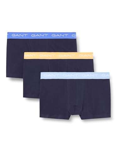 GANT Herren Trunk 3-Pack Unterwäsche, Evening Blue, Standard (3er Pack) von GANT