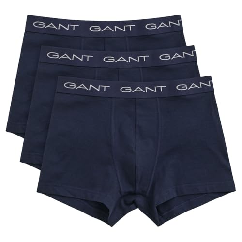 GANT Herren Trunk 3-Pack Unterwäsche, Marine, Standard (3er Pack) von GANT