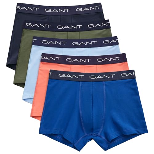 GANT Herren Trunk 5-Pack Boxershorts, College Blue, S von GANT