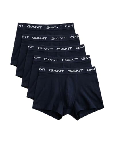 GANT Herren Trunk 5-Pack Boxershorts, Light Grey Melange, XXL von GANT