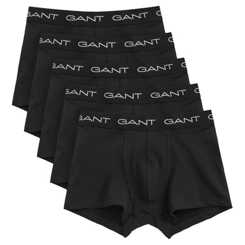 GANT Herren Trunk 5-Pack Unterwäsche, Black, Standard (5er Pack) von GANT