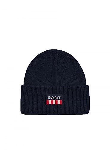 GANT Herren Unisex. Retro Shield Beanie M tze, EVENING BLUE, Einheitsgröße EU von GANT