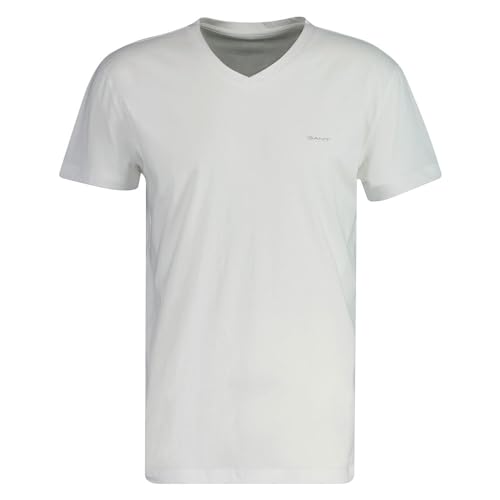 GANT Herren V-Neck T-Shirt 2-Pack Unterwäsche, White, Standard (2er Pack) von GANT