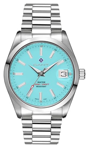 GANT Herrenuhr Eastham (42 mm) mit türkisem Zifferblatt und Edelstahlarmband G161019 von GANT