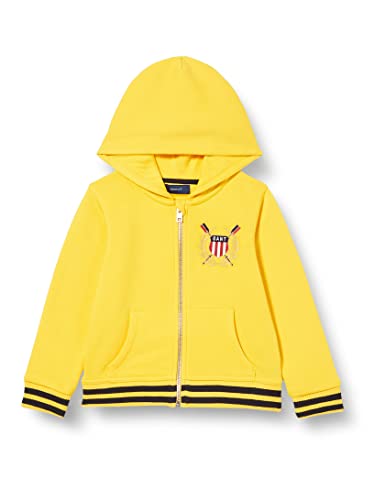 GANT Jungen D1 Rowing Shield Zip Hoodie Kapuzenpullover, Sunlight Yellow, 98/104 von GANT