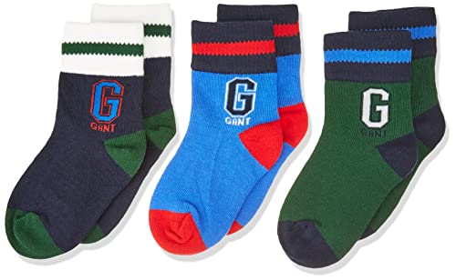 GANT Jungen D1. 3-pack Socken, Evening Blue, 19-21 EU von GANT