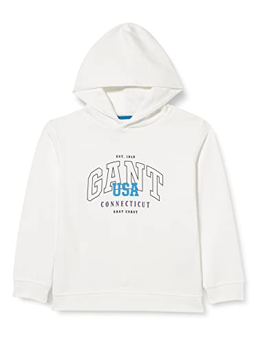 GANT Jungen Relaxed USA Hoodie Kapuzenpullover, White, Standard von GANT