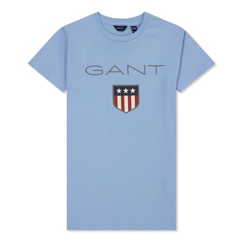 GANT Jungen Shield SS Logo T-Shirt, Capri Blue, 176 von GANT