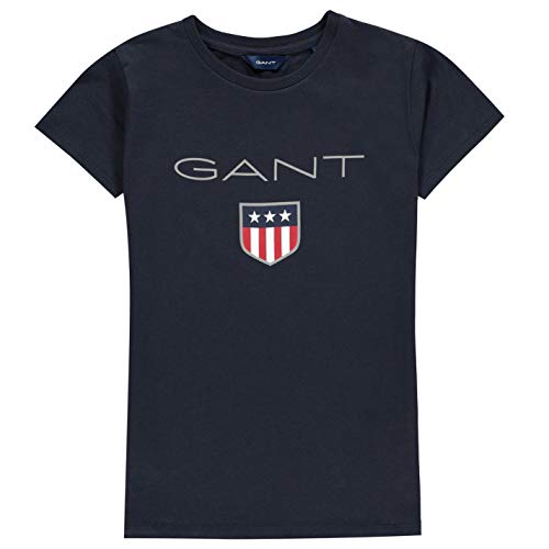 GANT Jungen Shield SS Logo T-Shirt, Evening Blue, 134/140 von GANT