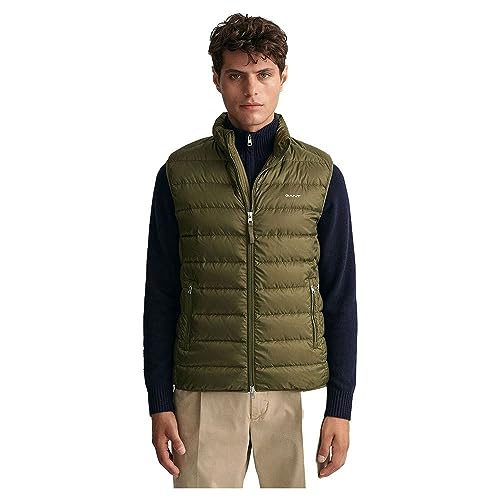 GANT Herren Light DOWN Vest Daunenweste, Juniper Green, XL von GANT