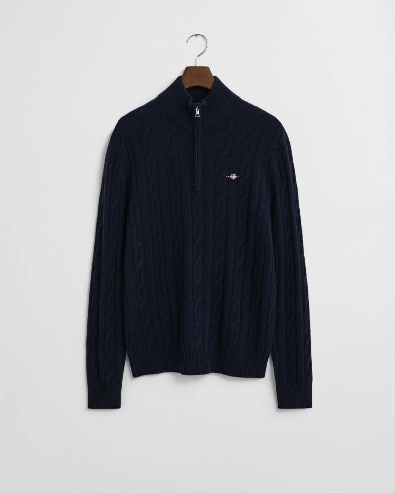 GANT - Lambswool Zopfstrick Troyer evening blue - Gr. - M von GANT