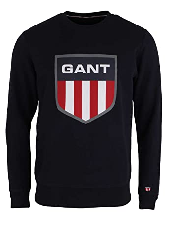 GANT Langarm Sweatshirt Rundhals Front-Print nachtblau von GANT