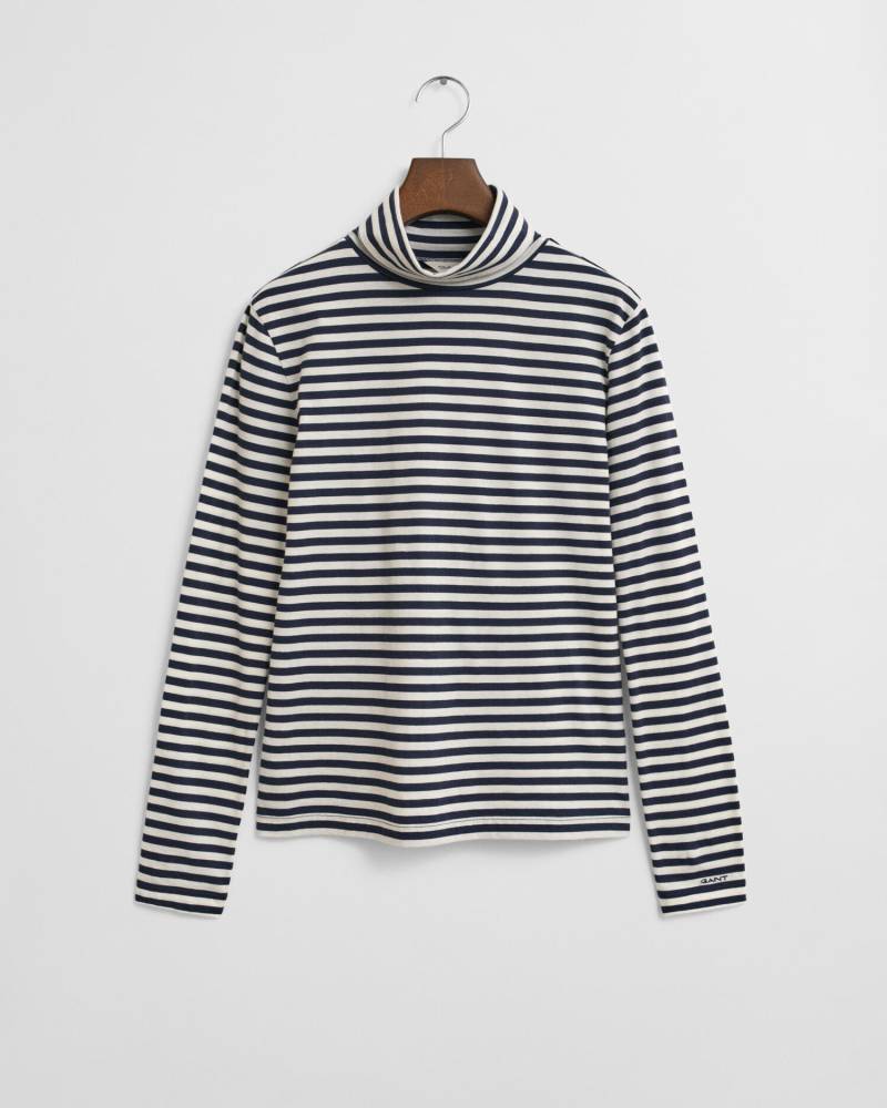 GANT - Leichter Rollkragenpullover aus Baumwolle mit Streifen evening blue - Gr. - M von GANT