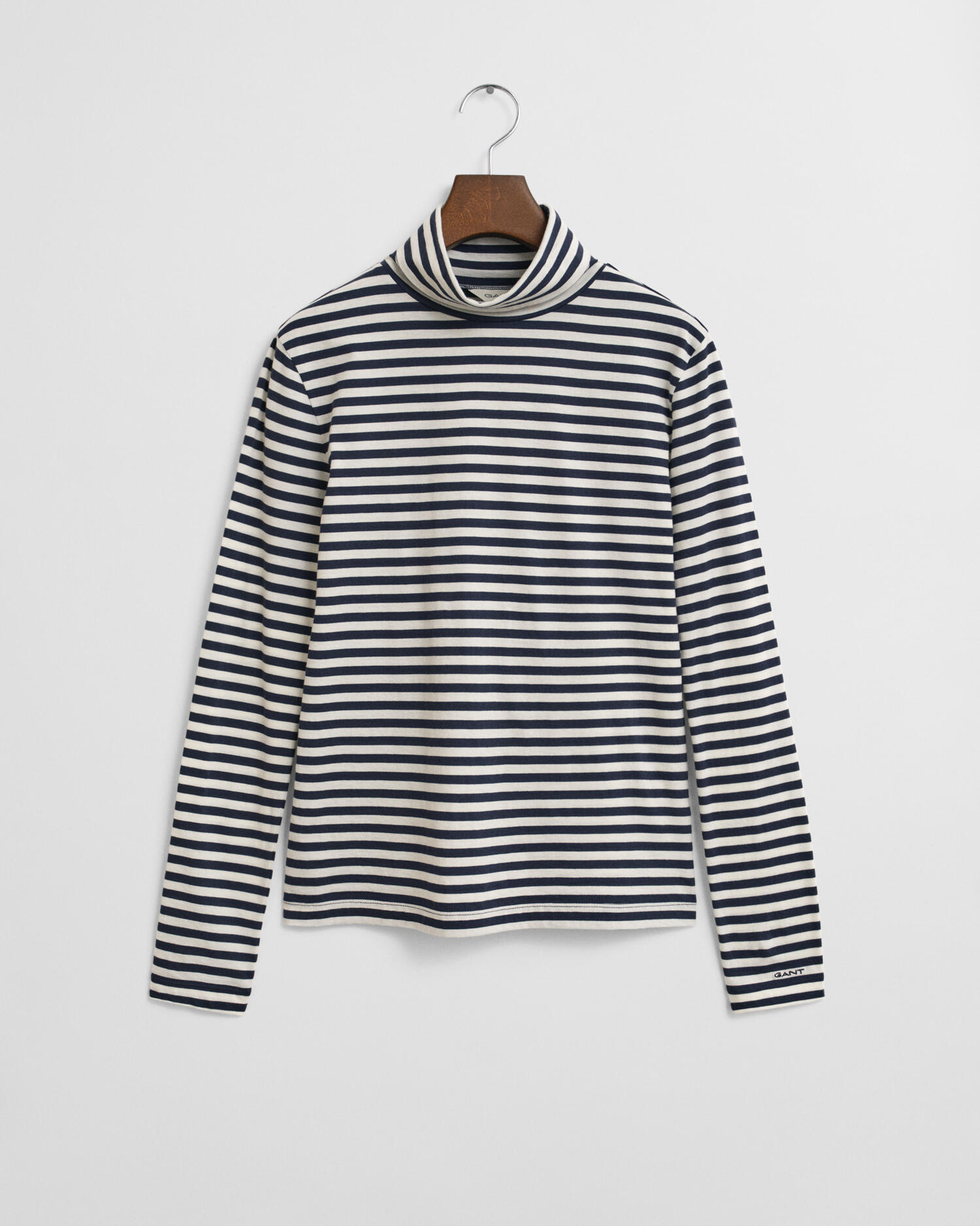 GANT - Leichter Rollkragenpullover aus Baumwolle mit Streifen evening blue - Gr. - S von GANT