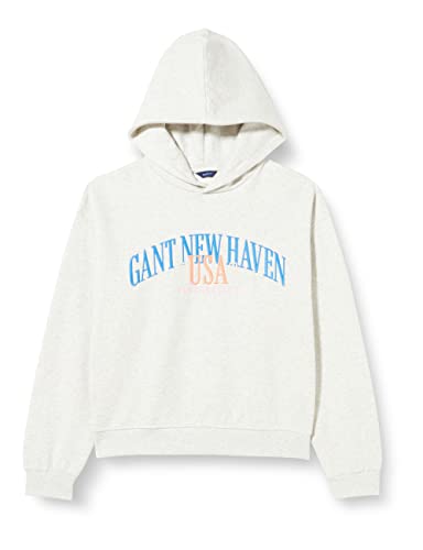 GANT Mädchen Voluminous Hoodie USA VOLUMINÖSER Kapuzenpullover, Rugger Grey Melange, 176 von GANT