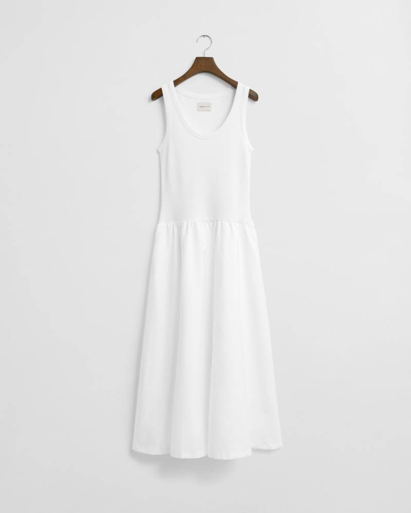 GANT - Midikleid aus gewebtem Jersey white - Gr. - L von GANT