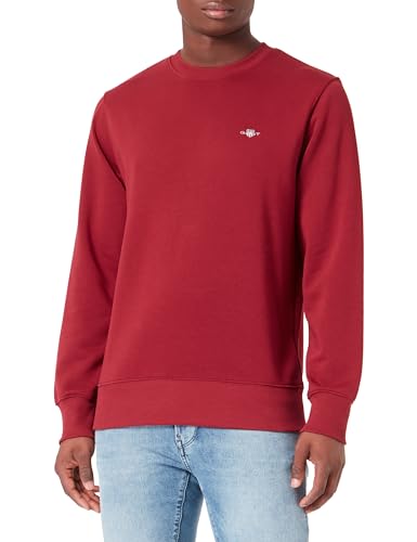 GANT Herren REG Shield C-Neck Sweat Sweatshirt, PLUMPED RED, M von GANT