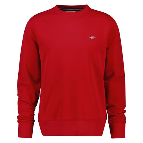 GANT Herren Reg Shield C-Neck Sweatshirt, Ruby Red, XL EU von GANT