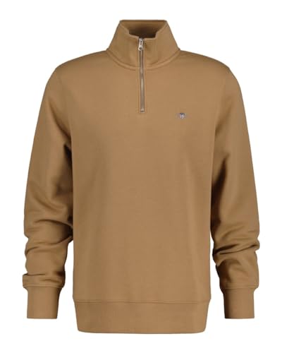 GANT Herren REG Shield Half Zip Sweat Sweatshirt, WARM Khaki, XL von GANT