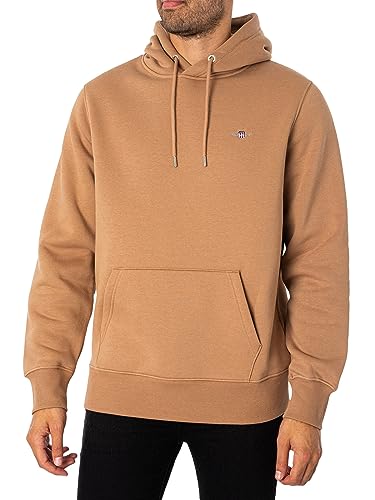 GANT Herren REG Shield Hoodie Kapuzenpullover, WARM Khaki, S GANT Herren REG Shield Hoodie Kapuzenpullover, WARM Khaki, S von GANT