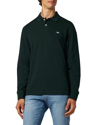 GANT Herren Reg Shield Pique Rugger Polohemd, Tartan Green, L EU von GANT