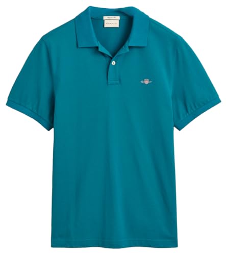 GANT Herren REG Shield SS Pique Polo, Ocean Turquosie, S EU von GANT