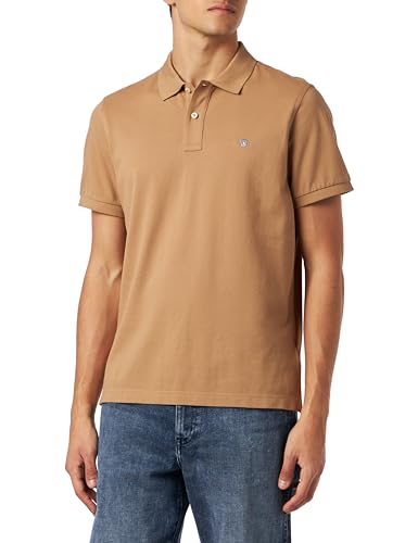 GANT Herren REG Shield SS Pique Polo Polohemd, WARM Khaki, XL von GANT