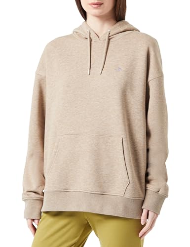 GANT Damen REL Shield Hoodie Kapuzenpullover, Desert Brown, 42 von GANT