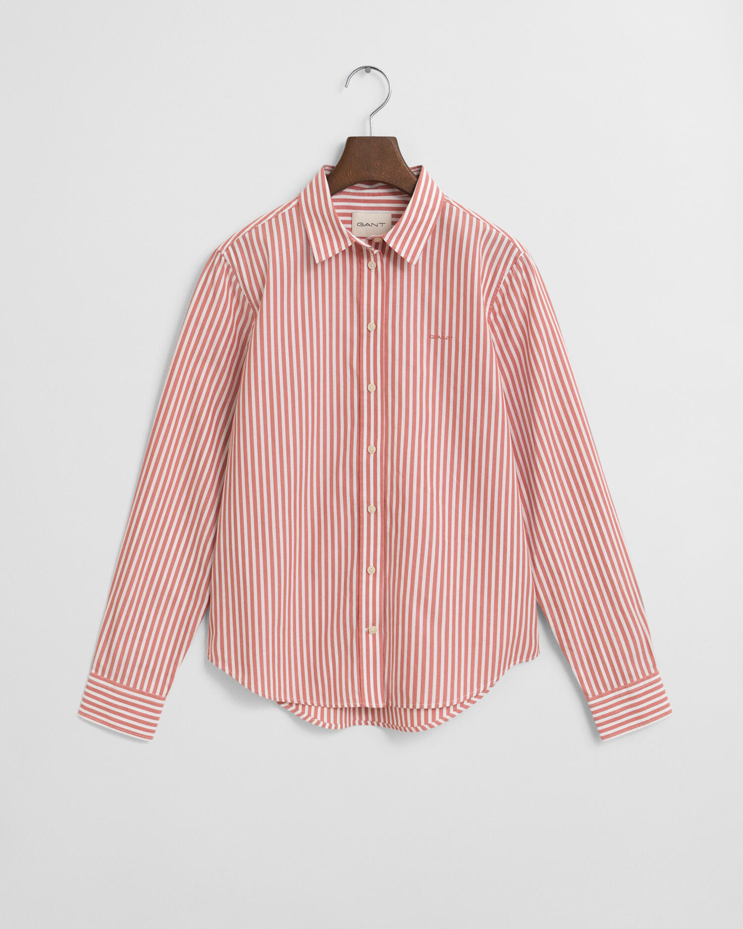 GANT - Regular Fit Classic Popeline Bluse mit Streifen faded brick - Gr. - 42 von GANT