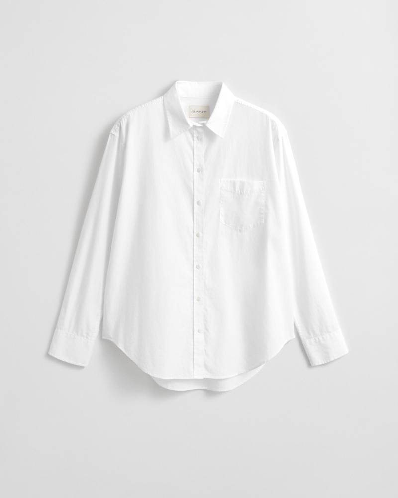 GANT - Regular Fit Classic Popeline Bluse white - Gr. - 38 von GANT