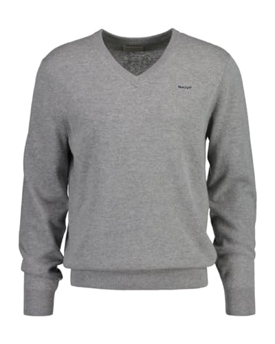 GANT Regular Fit Herren Pullover (DE/NL/SE/PL, Alphanumerisch, 3XL, Regular, Regular, Grey Melange) von GANT