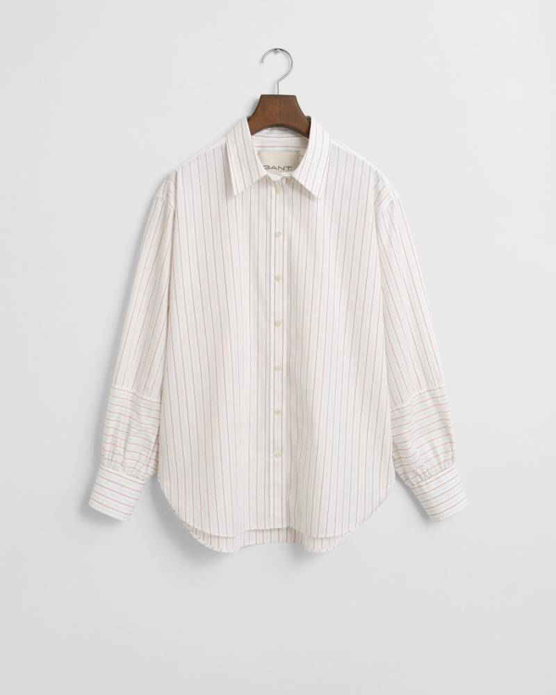 GANT - Relaxed Fit Bluse mit Streifen und voluminösen Ärmeln white - Gr. - 36 von GANT