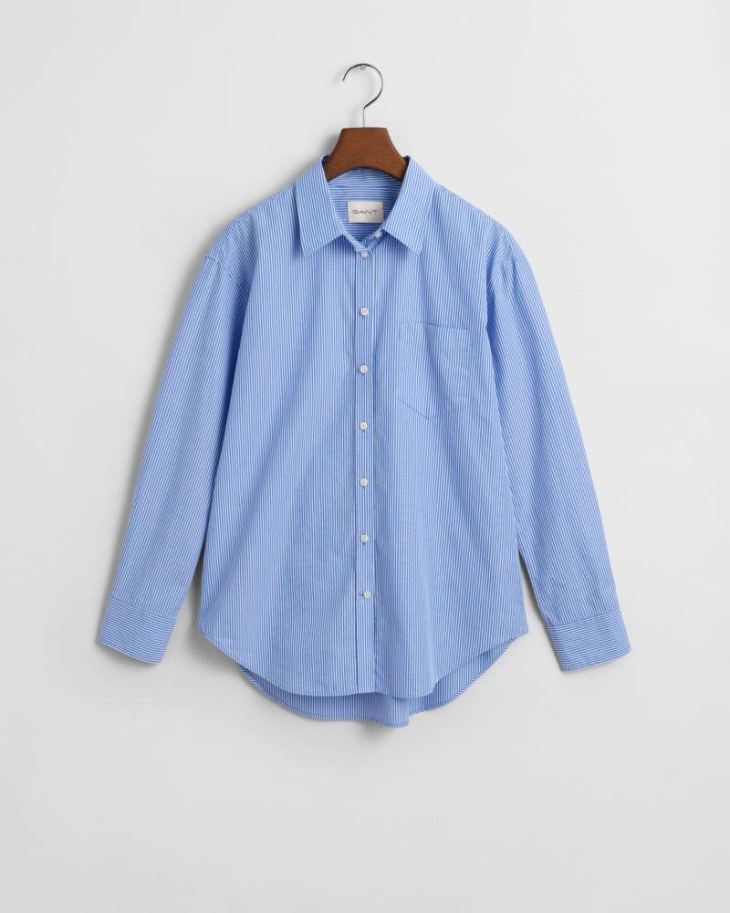GANT - Relaxed Fit Popeline Bluse mit Streifen clear sky - Gr. - 40 von GANT