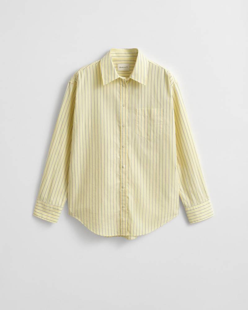 GANT - Relaxed Fit Popeline Bluse mit Streifen vanilla yellow - Gr. - 38 von GANT