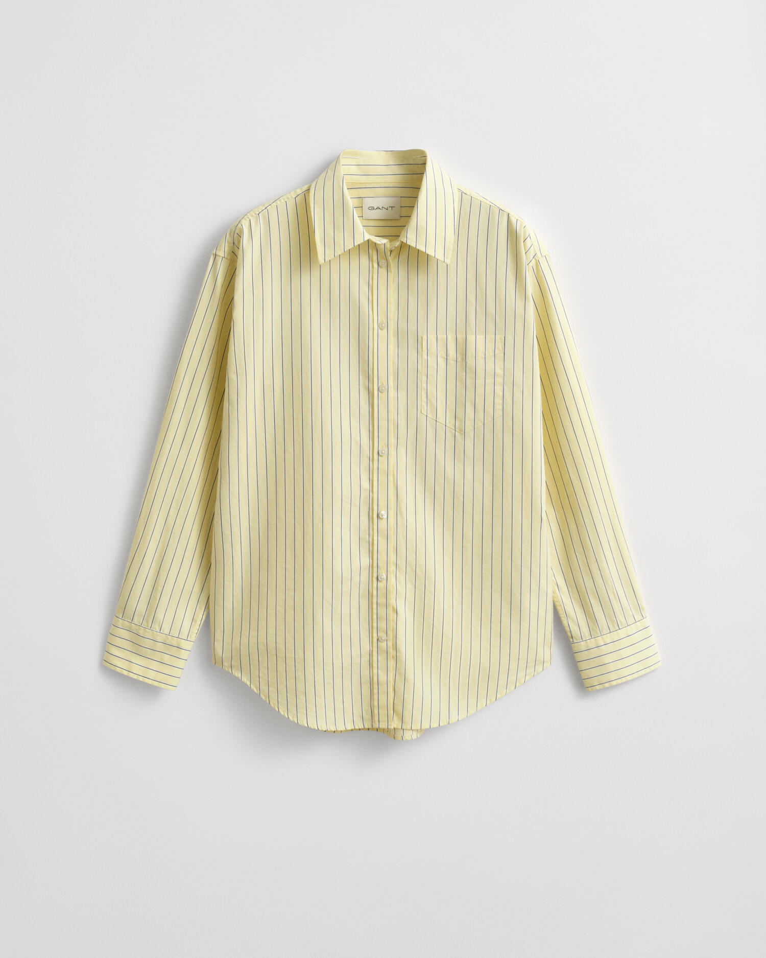 GANT - Relaxed Fit Popeline Bluse mit Streifen vanilla yellow - Gr. - 42 von GANT