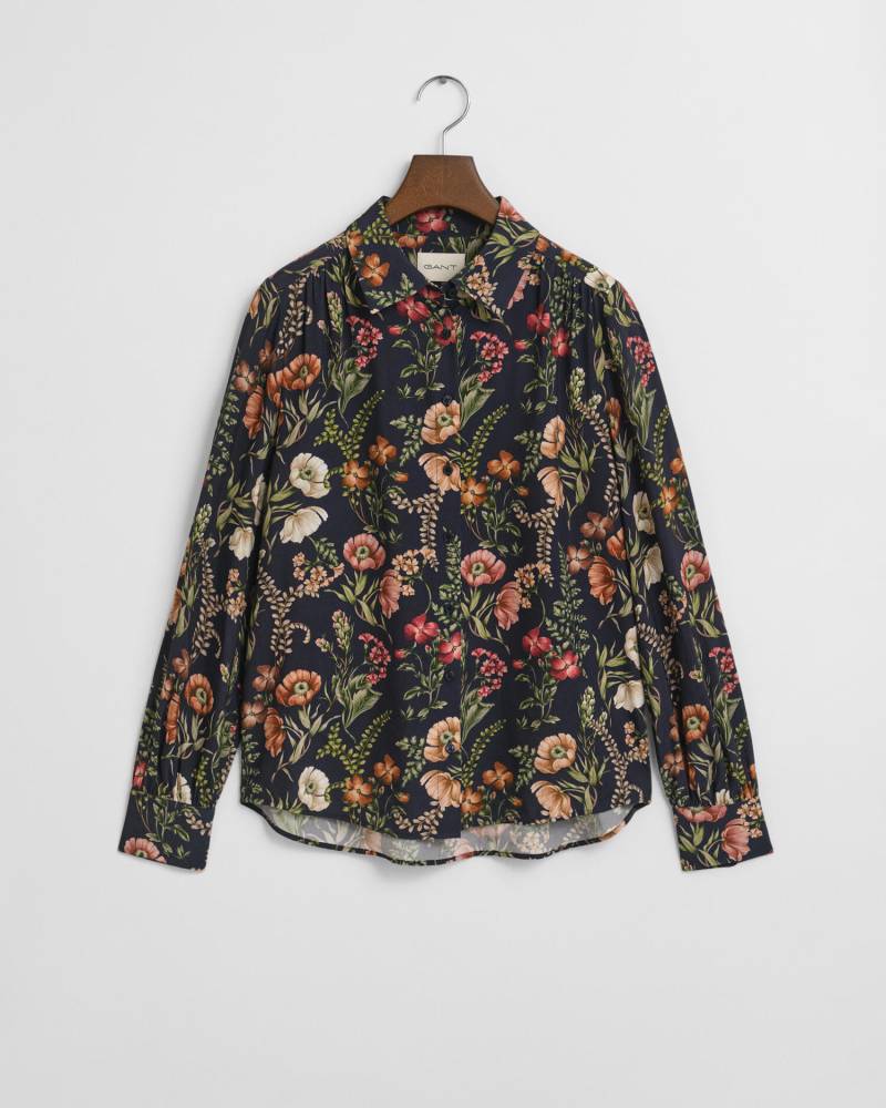 GANT - Relaxed Fit Viskose Bluse mit Blumen-Print evening blue - Gr. - 38 von GANT