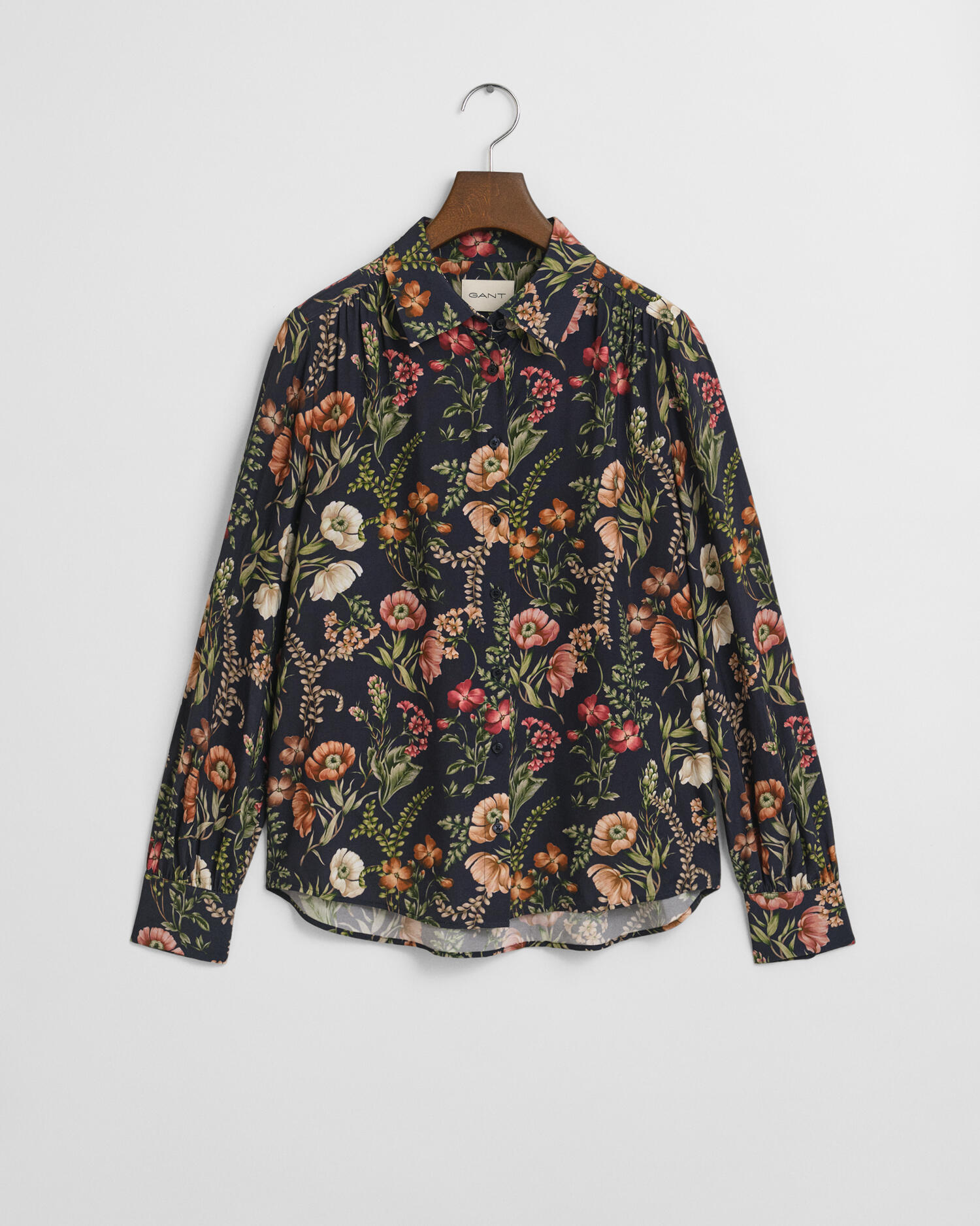 GANT - Relaxed Fit Viskose Bluse mit Blumen-Print evening blue - Gr. - 42 von GANT