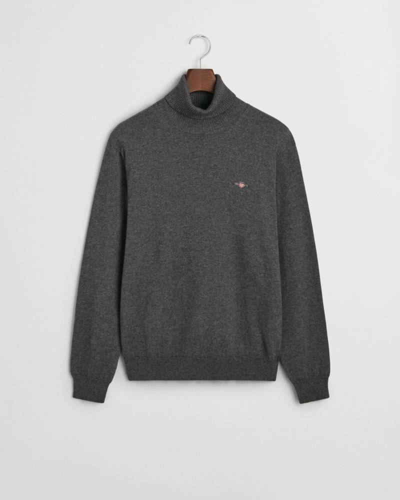 GANT - Rollkragenpullover aus Wolle und Baumwolle dark grey melange - Gr. - XXXL von GANT